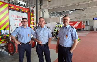 Potsdamer Feuerwehr stellt neues Führungstrio vor.