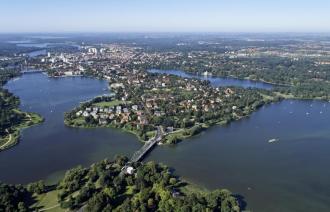 Blick auf Potsdam aus der Vogelperspektive