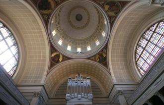 Innenansicht St. Nikolai mit Kuppel und Orgel, Foto: Olaf Gutowski, Lizenz: St. Nikolai Potsdam