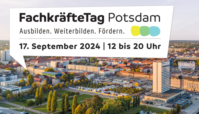 Plakat FachkräfteTag 17.09.2024 mit Potsdam-Panorama