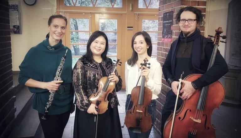 Das Vier-Länder-Quartett bestehend aus drei Frauen und einem Mann.