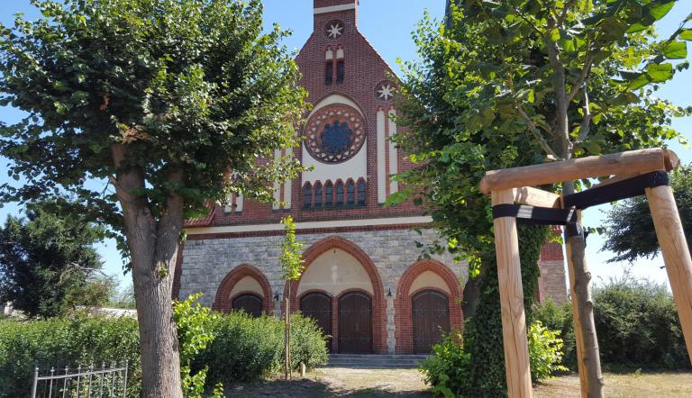 Evangelische Kirche Bornim, Rückertstraße. Foto Landeshauptstadt Potsdam/ Dana Fiebig