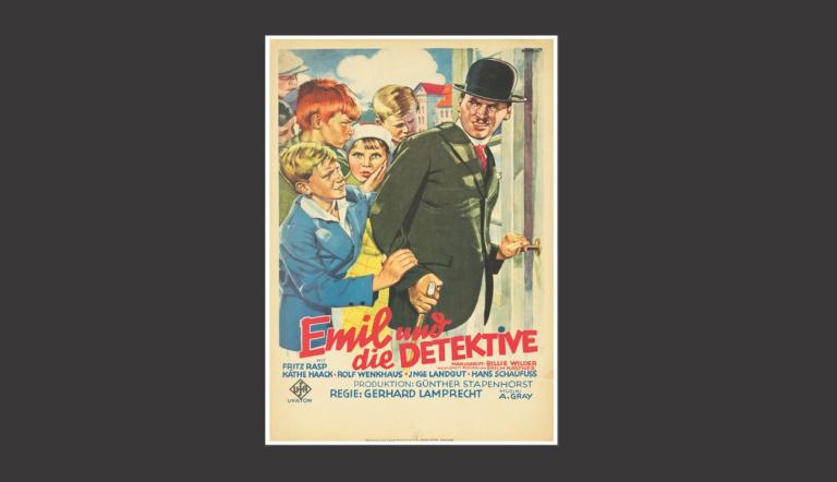 Das Bild zeigt das Plakat des Films "Emil und die Detektive". (Bildquelle: Deutsche Kinemathek)