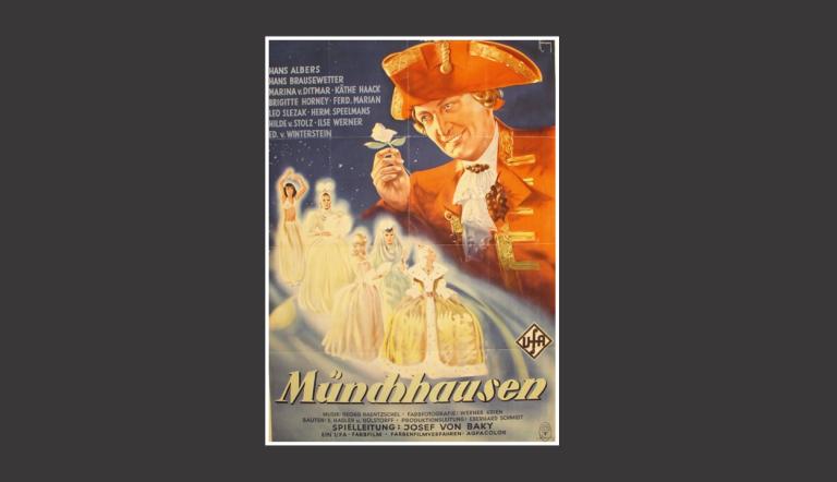 Das Bild zeigt das Plakat des Films "Münchhausen". (Bildquelle: The Gillespie Collection, Sydney)