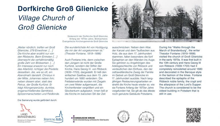 Schild Dorfkirche Gross Glienicke
