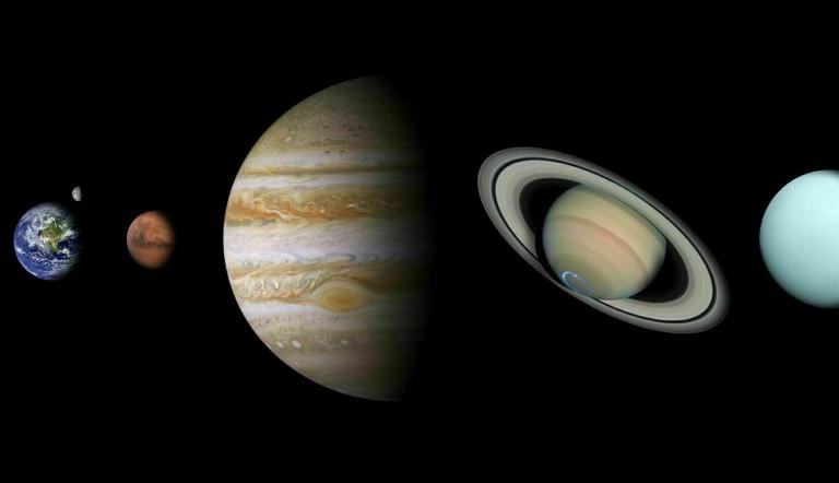 Von Merkur bis Neptun, Quelle: NASA, Foto: NASA, Lizenz: NASA